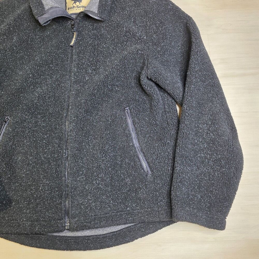 Irish Setter Fleece Jacket Gray Hunting Heavy Full Zip Pockets UltraDry Medium‎ - Picture 9 of 9